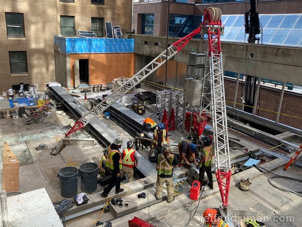 Commercial glass and metal railing installation meeting BC Building Code requirements