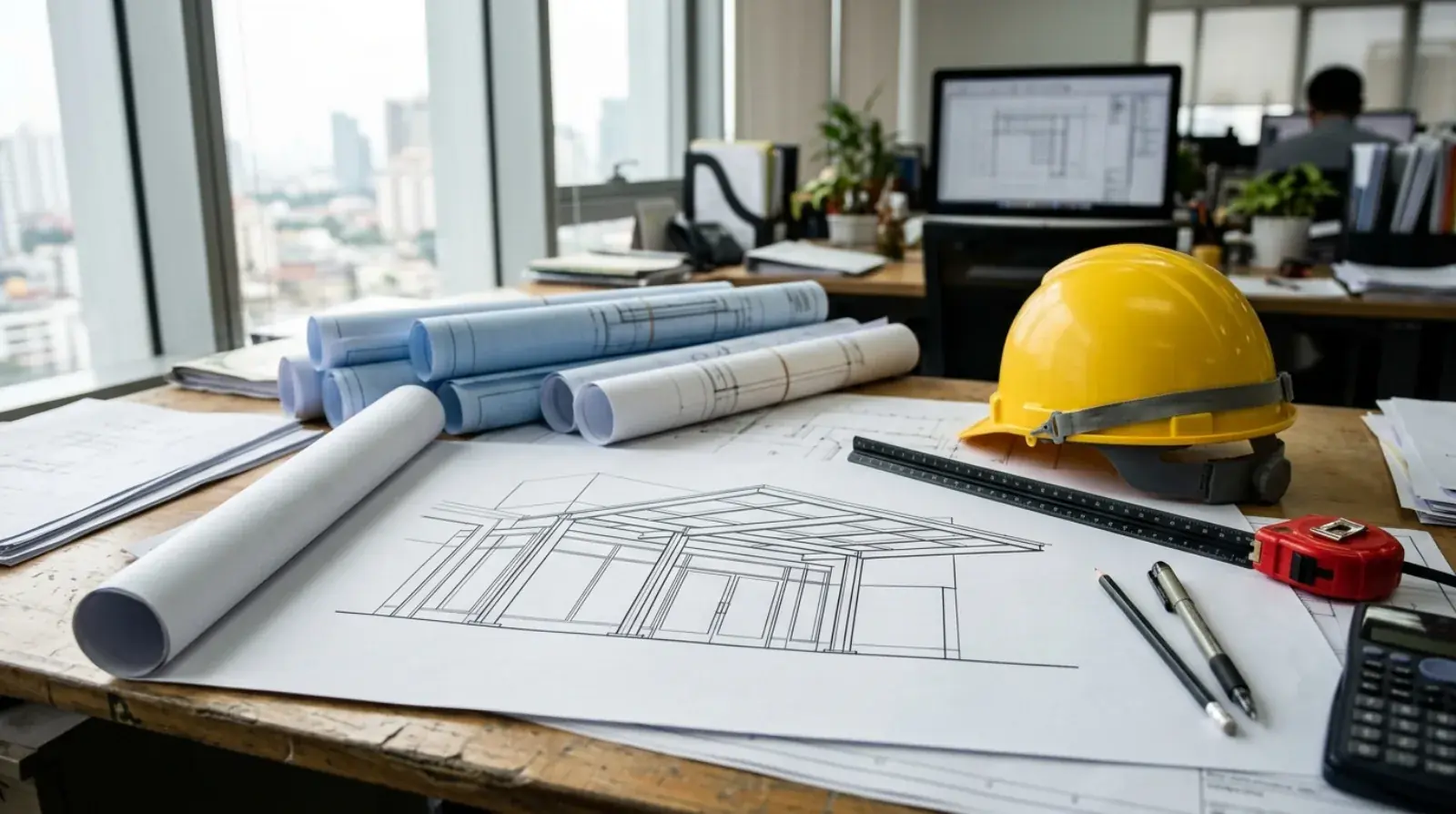 Sealed structural drawings and a site plan for a steel canopy laid out for a Metro Vancouver building permit application