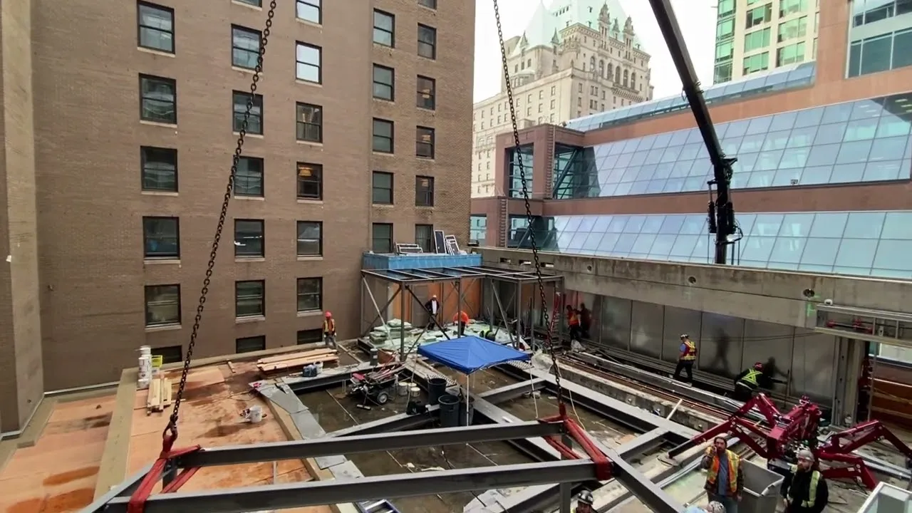 Custom architectural metalwork at the Rosewood Hotel Georgia in downtown Vancouver